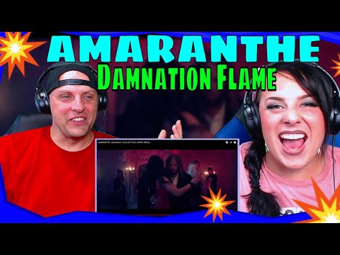 First Time Hearing Damnation Flame by AMARANTHE (OFFICIAL MUSIC VIDEO) THE WOLF HUNTERZ REACTIONS