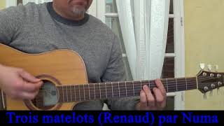 Trois matelots (Renaud ) reprise guitare voix HD 1985