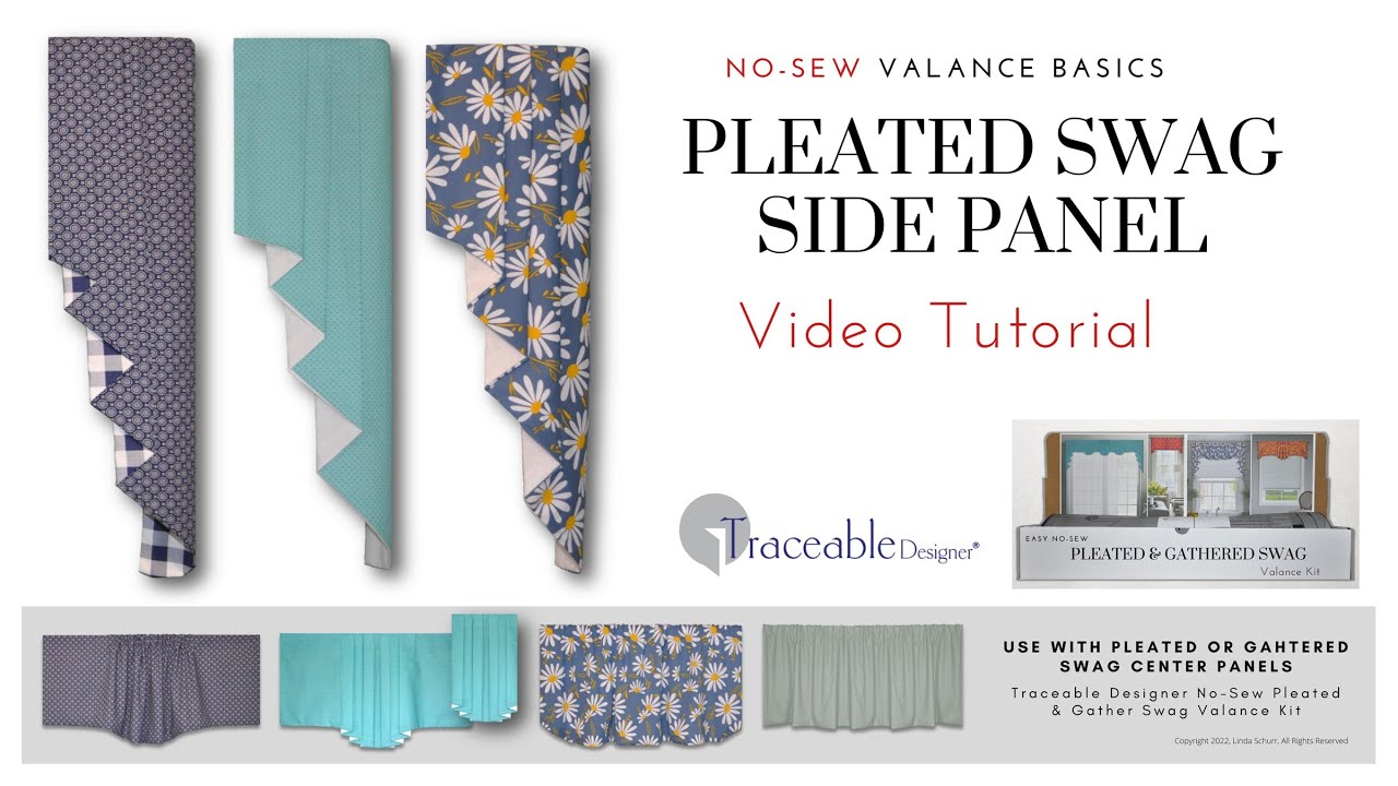 Traceable Designer No-Sew Pleated Swag Side Panels - Video Tutorial #swag #valance #diy #homedecor