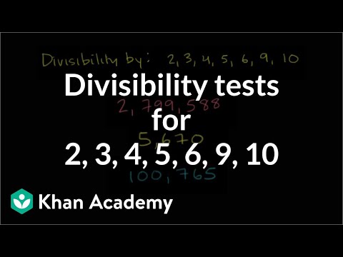 Divisibility Tests For 2 3 4 5 6 9 10 Video Khan Academy