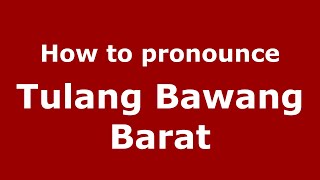 How to pronounce Tulang Bawang Barat