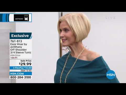 Eaze Wear by Antthony OffShoulder 3/4 Sleeve Tunic