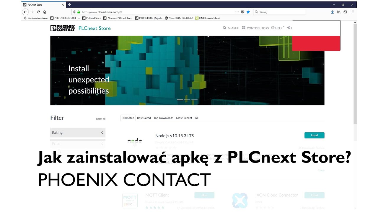 How to install application from PLCnext Store?
