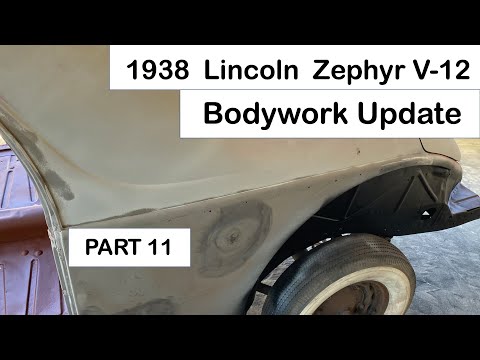 1938 Zephyr Part 11 - Bodywork Update. Lincoln Zephyr V12 Coupe Restoration.