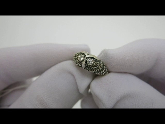 Срібна каблучка "Сова" 339кю Відео огляд