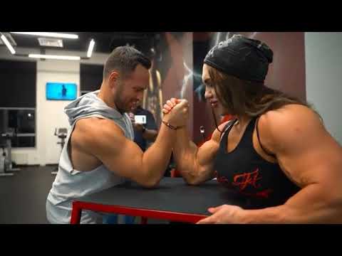 big Giantess FBB Natalia amazonka hand wrestling || Mixed Armwrestling