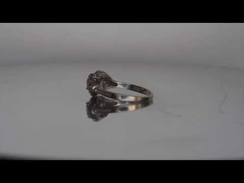 1920s Art Deco Platinum GIA Certified .53ct Circular Brilliant Cut Diamond Engagement Ring