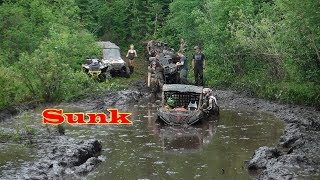 Swamped SxS Stucks Breakdowns Crazy ATV UTV Poker ride Mud continues