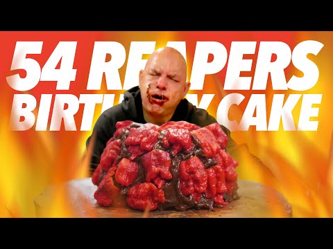 The Spiciest Birthday Cake Ever Made: 54 Carolina Reapers!