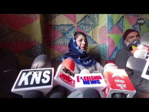PDP Chief MehboobaMufti visited Kangan to condole the family of the laboure...