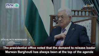 Abbas meeting with Barghouti's wife on PA TV