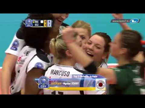 2017 CLVolleyW - 4th Round Leg 1 - Top 3 Defence Actions