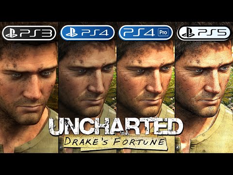 Uncharted Drake's Fortune | PS3 vs PS4 vs PS4 Pro vs PS5 | Graphics Comparison (Side by Side) 4K
