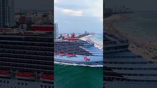 Virgin Voyages:Valiant Lady Cruise Ship Drone Tour South Beach Miam June 13th 2025 PortMiami