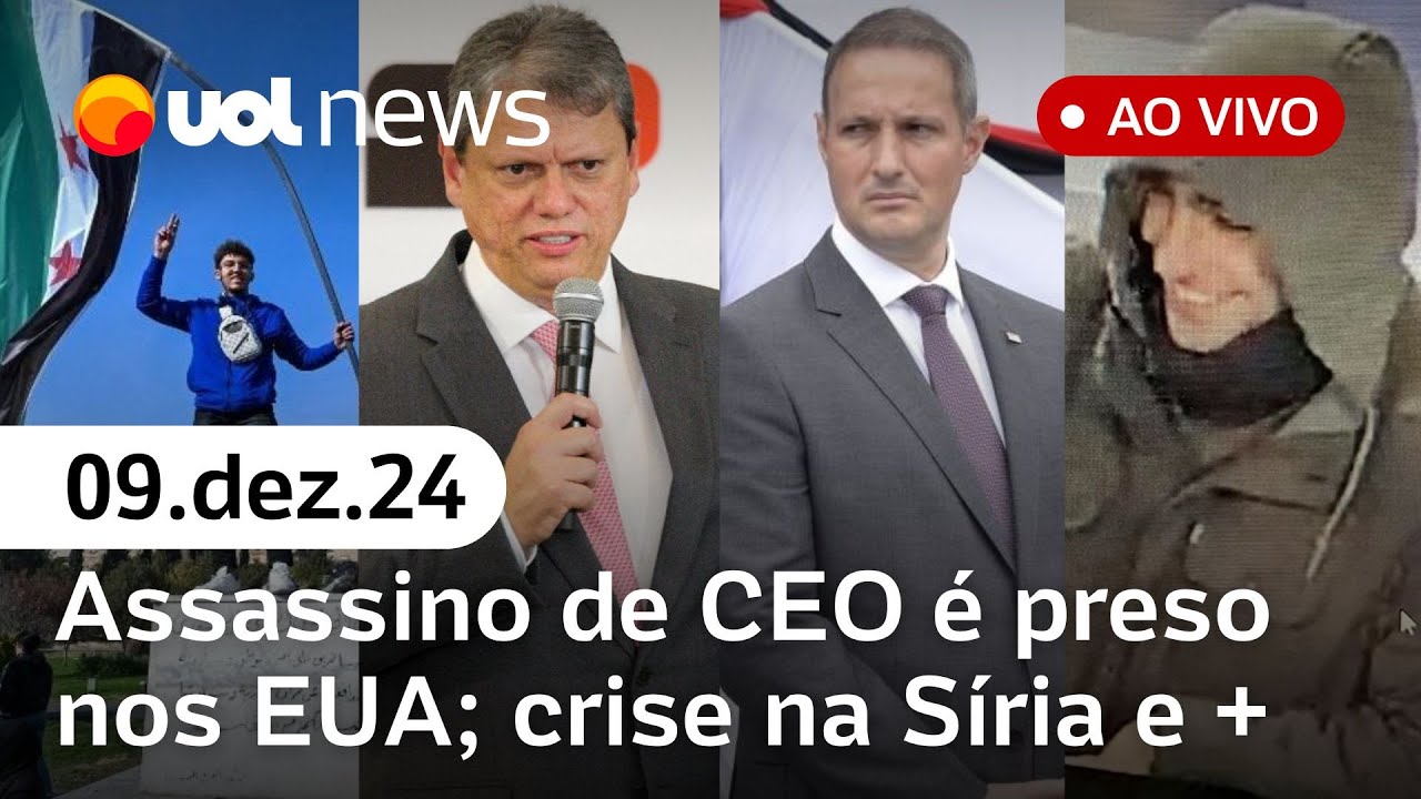 STF obriga câmeras corporais em PMs de SP; assassino de CEO preso nos EUA; crise na Síria | UOL News