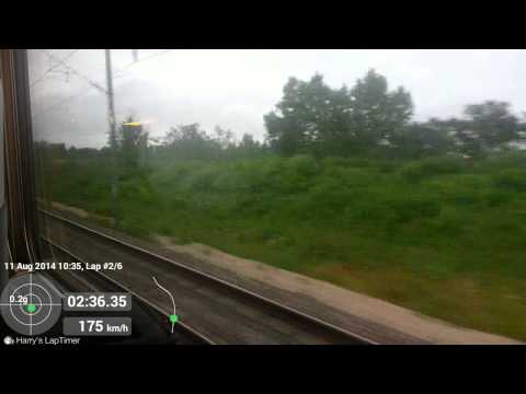 High Speed Train - SNCF TGV Reseau Acceleration 0-180mph 0-290 km/h Lyon St Exupery to Paris