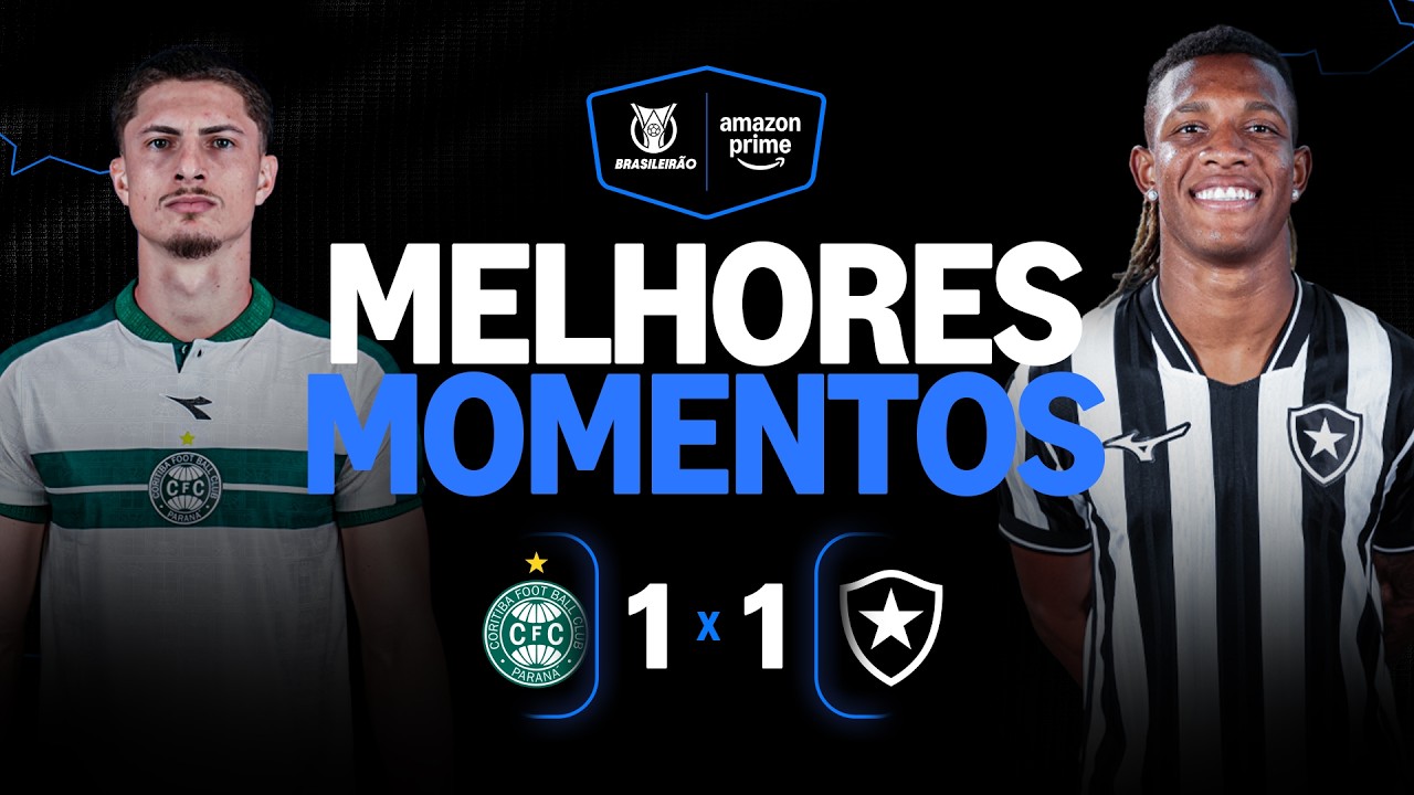 VÍDEO | Gols e melhores momentos de Coritiba 1×1 Botafogo no Couto Pereira