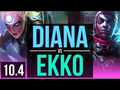 DIANA vs EKKO (MID) | 3 early solo kills | NA Grandmaster | v10.4