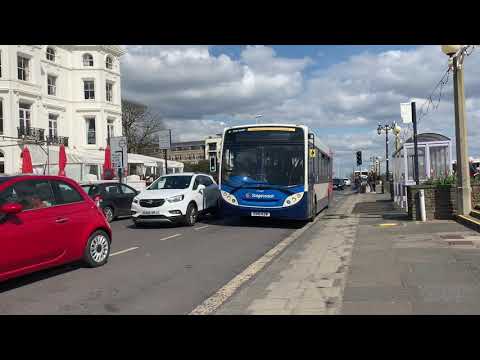 STAGECOACH BUS ROUTE PULSE ARRIVING INTO WORTHING SEAFRONT