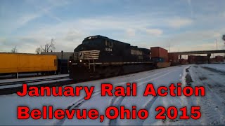preview picture of video 'January Rail Action Bellevue,Ohio 2015'