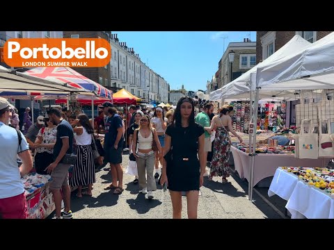 Portobello Market & Notting Hill ☀️ London  4K HDR | 2023