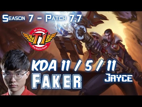 SKT T1 Faker JAYCE vs LEBLANC Mid - Patch 7.7 KR Ranked