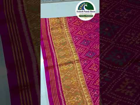 Pink Ghughra Border Chandabhat Motifs Single Ikat Patola Saree 6 Ply Silk