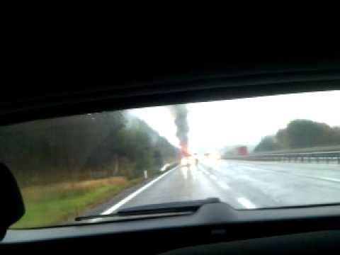 Burning truck on Slovenina highway 21.10.2013