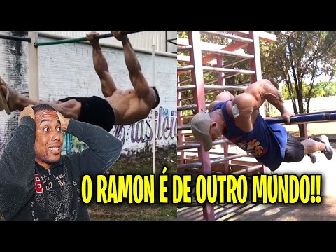 REAGINDO AO TREINO DE CALISTENIA DO RAMON DINO PRO - STREET WORKOUT