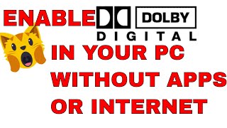 how to enable dolby digital on pc in tamil