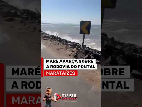 Maré avança sobre a Rodovia do Pontal em Marataízes (ES) | TV Sul Capixaba