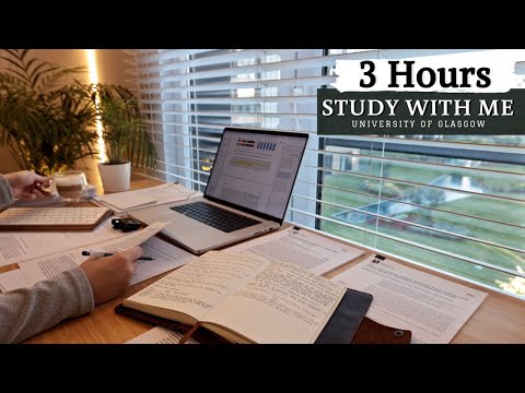 3 HOUR STUDY WITH ME⎢Background noise, 10 min Break, No music, Study with Merve