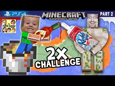 Minecraft Hot Sauce & Whipped Cream Challenge + Lava Island Golems (FGTEEV PS4 Part 2 Gameplay)