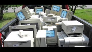 Vintage Mac computers at the recycling center