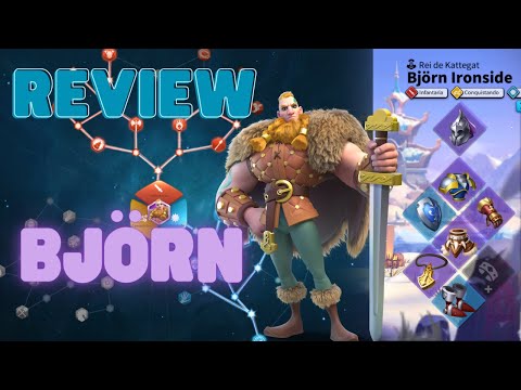 REVIEW BJÖRN IRONSIDE - HABILIDADES, ARVORES DE TALENTO E EQUIPAMENTOS - COMANDANTE RISE OF KINGDOMS