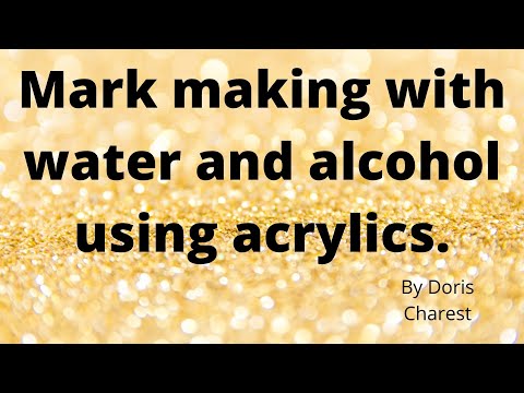 Mixed media: Mark making with water and alcohol using acrylics.