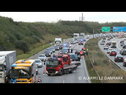 Færselsuheld på Amagermotorvejen.