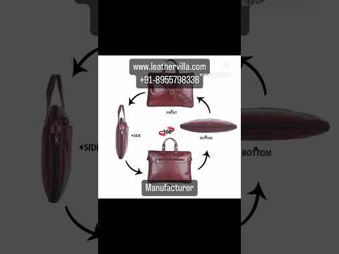 Genuine leather laptop bag, 15.6 inch