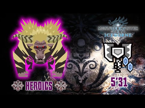 MHWorld Iceborne : Tempered Furious Rajang | 5'31 | Solo Charge Blade [ Heroics ]