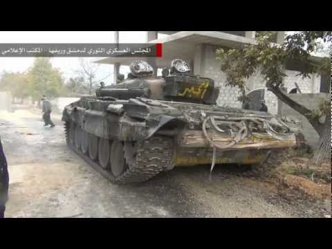 استهداف إدراة المركبات التابعة لقوات النظام بقذائف الدبابة من قبل المجلس العسكري الثوري لدمشق وريفها