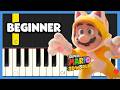 Super Mario 3D World Hands On Hall EASY PIANO TUTORIAL