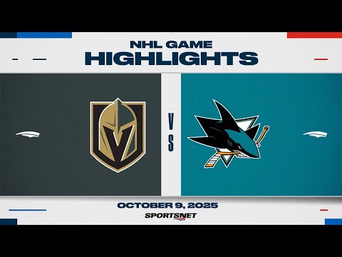 NHL Highlights | Golden Knights vs. Sharks - October 9, 2025