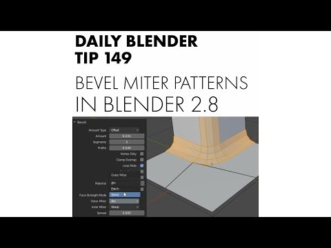 Daily Blender Tip 149 - New bevel miter patterns in Blender 2.8