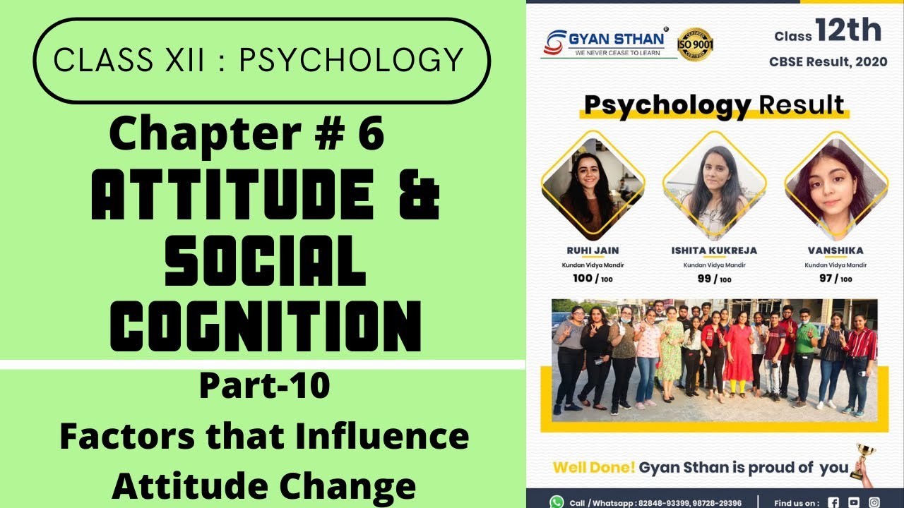 ||Chapter# 6: Attitude & Social Cognition|Factors that Influence Attitude Change|Class 12|Psychology