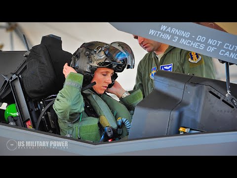 US Air Force F-35 First Female Fighter Pilot in Action