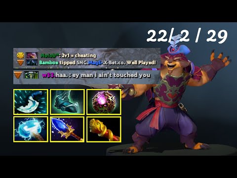 Pangolier Having Fun At MID Against w33.haa & MagE- `2v1=cheating` - GH Troll Crono | Dota 2 7.22
