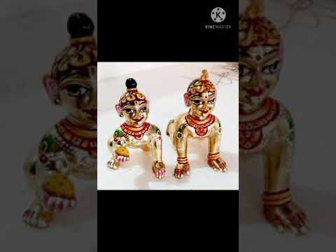 Brass bal radha laddu gopal statue, home
