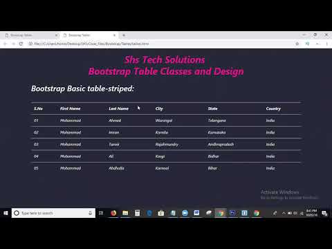 Tables Bootstrap Tutorial For Beginners 08 Bootstrap Table Tutorial Bootstrap Table Classes