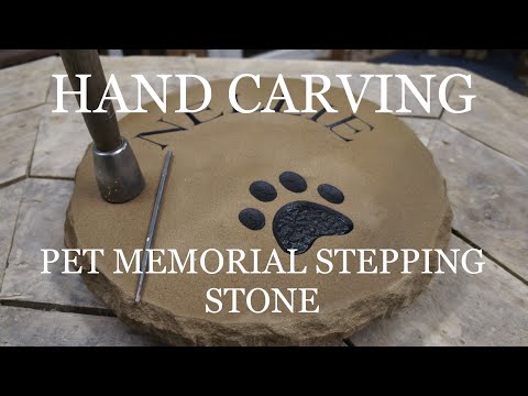 Hand Carving a Memorial Stepping Stone - pet grave marker