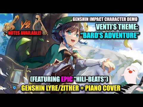 Venti Demo Theme: “A Bard's Business" (Bard's Adventure) | Genshin Impact Lyre & Zither Cover